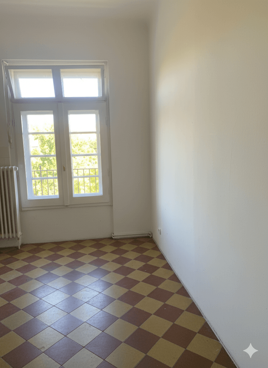 Szoba kockás padlóval